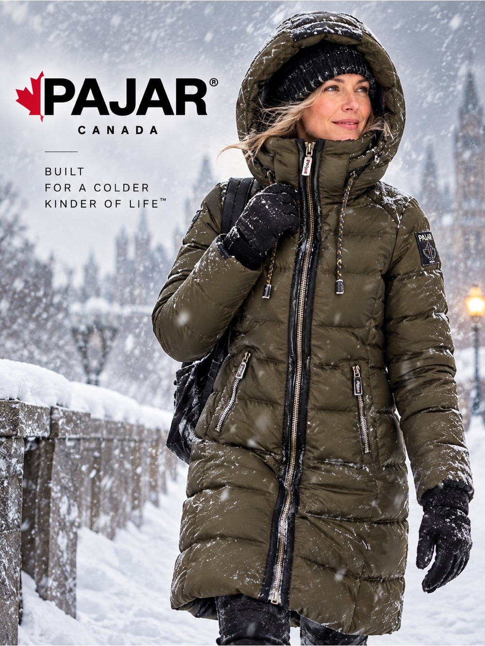 Pajar Oskar Winter Puffer Coat | Olive | Full-Zip Hood| Size Small - Picture 8 of 8